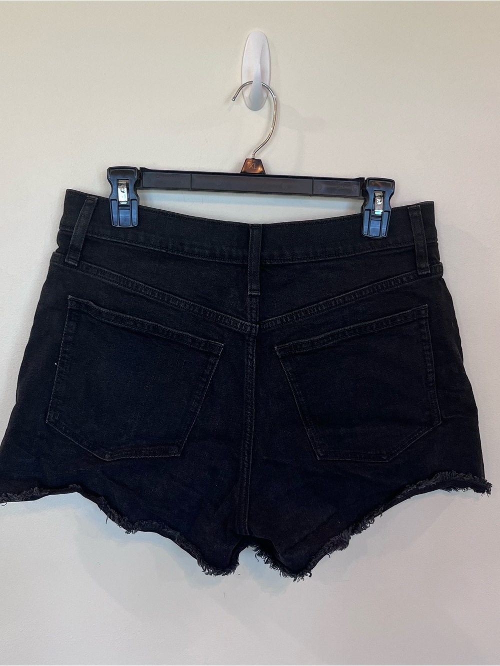 J.Crew Womens High Rise Button Fly Denim Shorts Black Raw Hem AW457 Size 29 - Picture 4 of 5